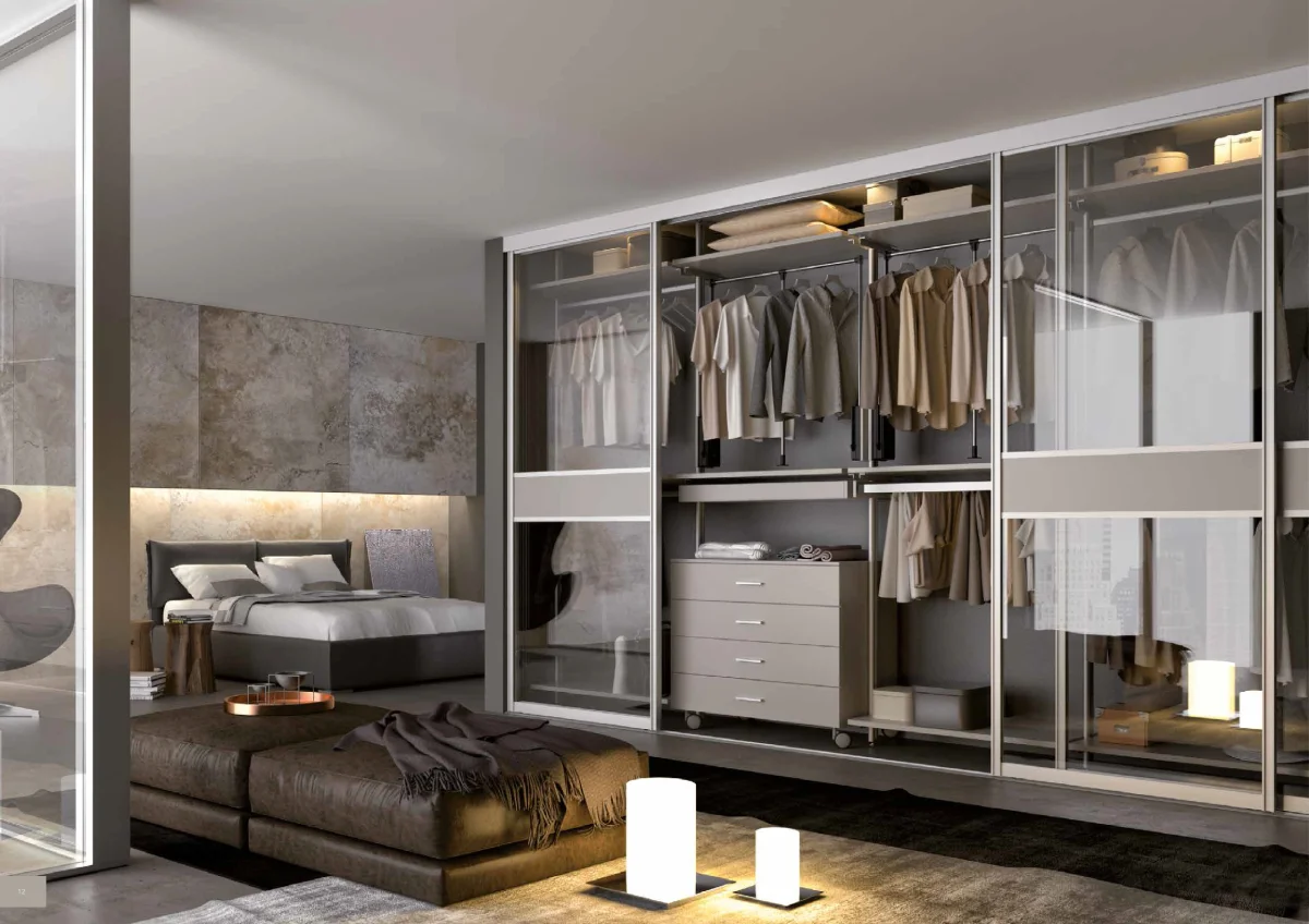 Alu-Style Sliding Door System used as a wardrobe/closet door.