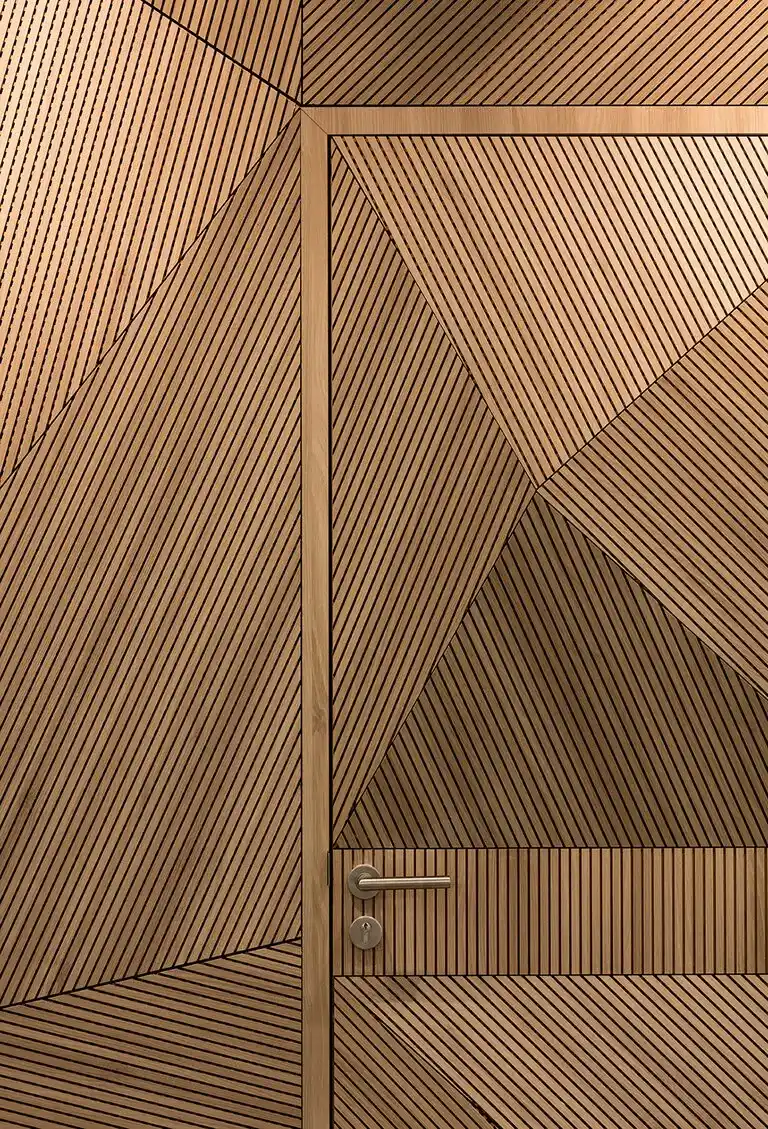 Topakustik Acoustic Panel Classic 12/4 M in Melamine Acacia Finish